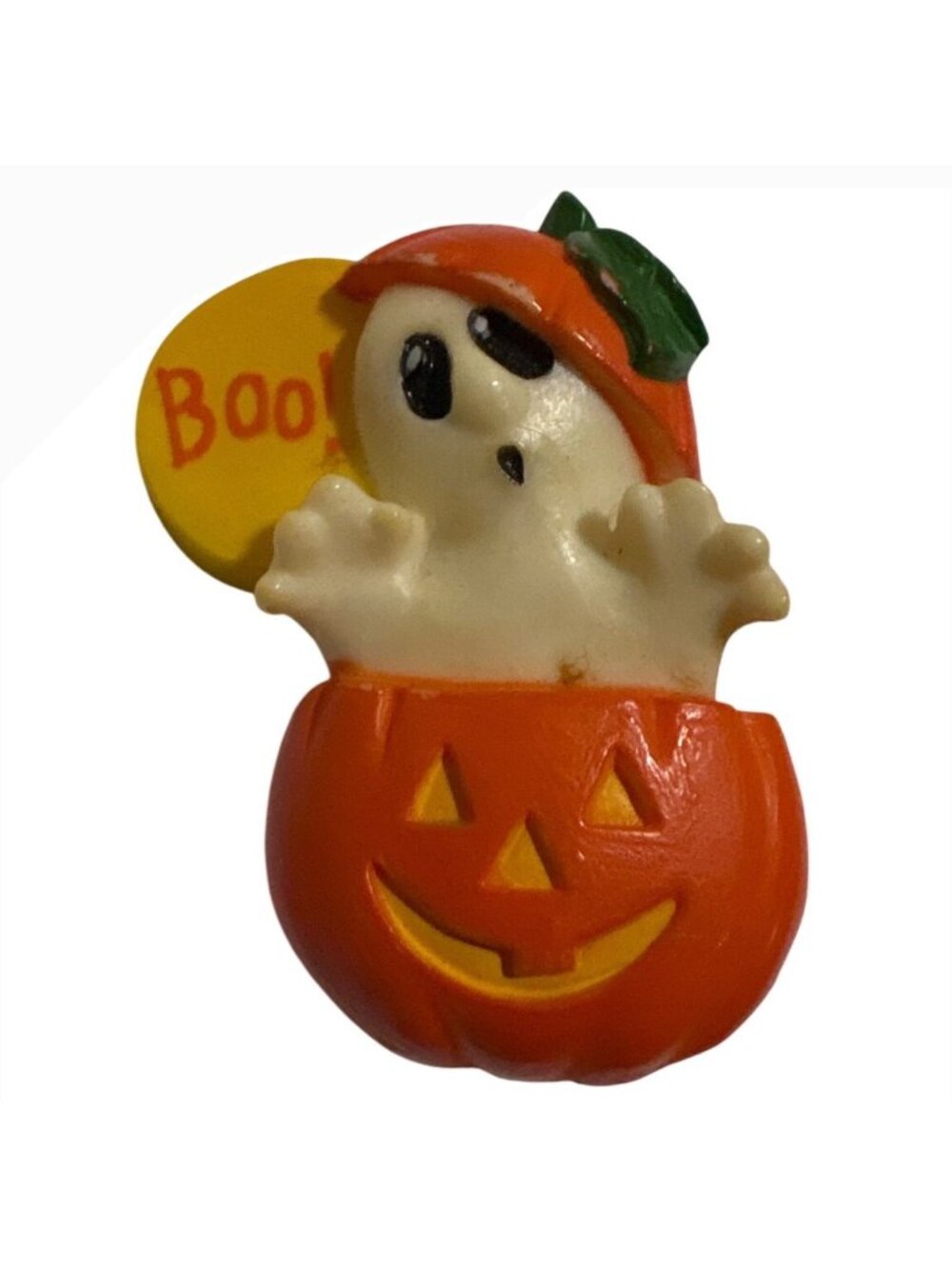 Vintage Hallmark Boo Ghost In Pumpkin Halloween Pin Brooch 2"